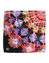 Foulard carré imprimé multicolore noir Dolce &amp; Gabbana