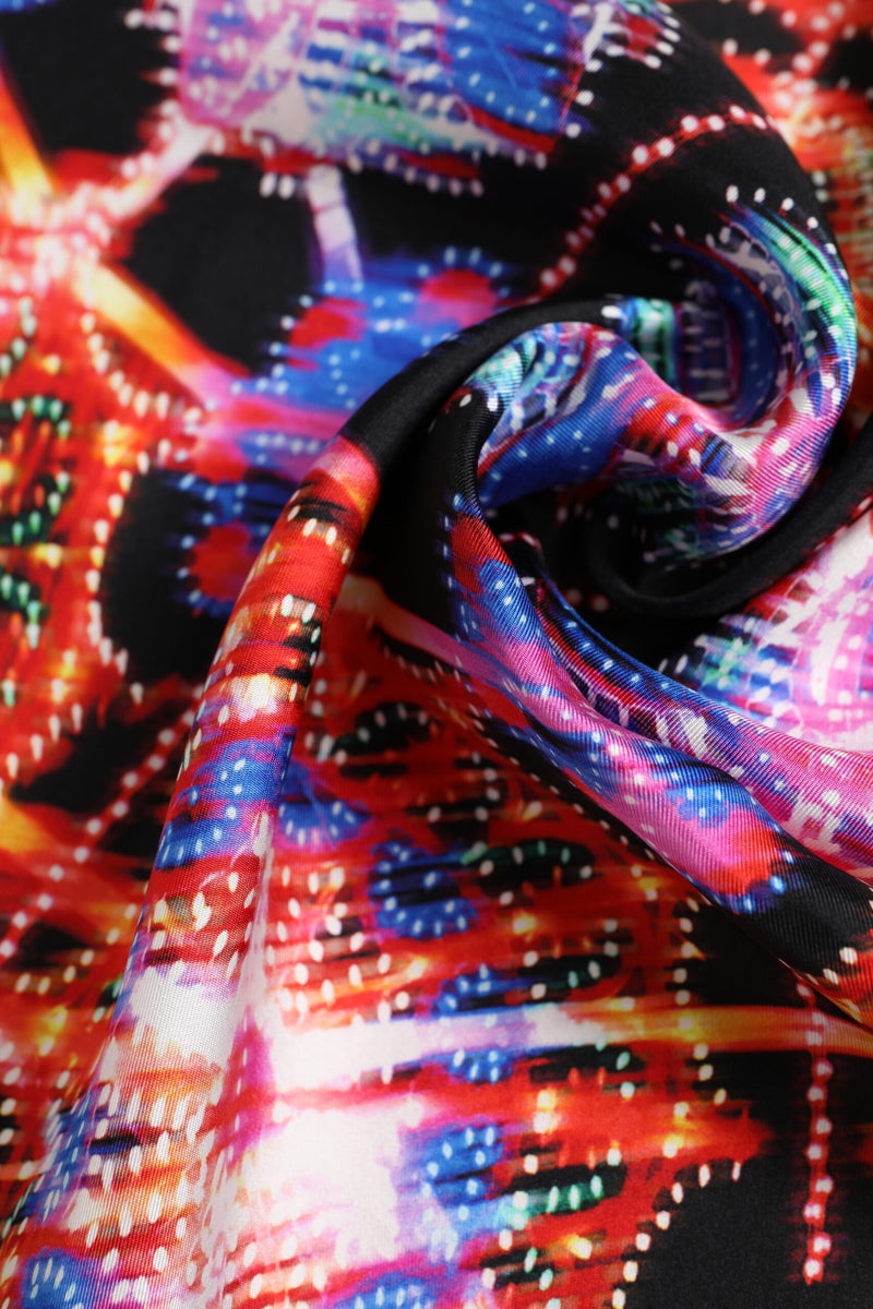 Foulard carré imprimé multicolore noir Dolce &amp; Gabbana