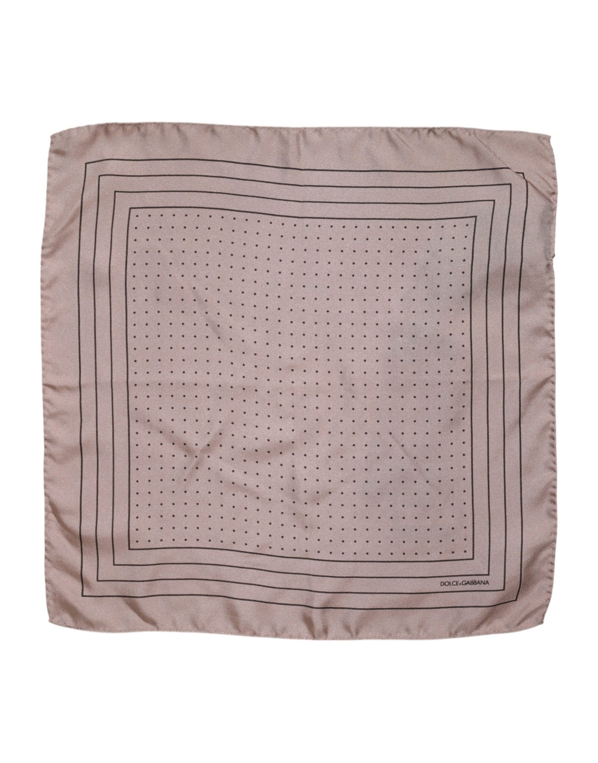 Foulard carré en soie beige à pois Dolce &amp; Gabbana pour homme