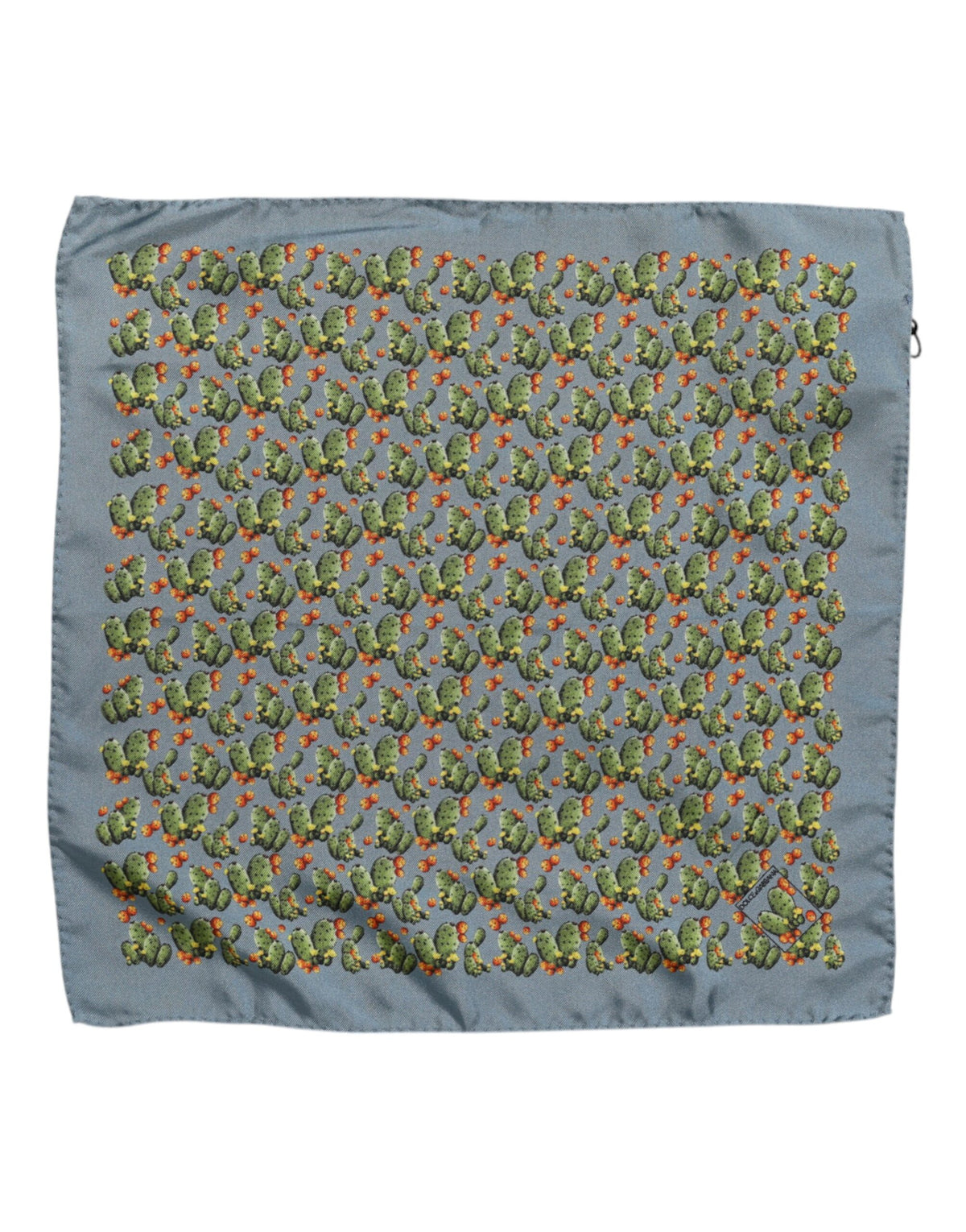 Foulard carré imprimé cactus gris vert Dolce &amp; Gabbana