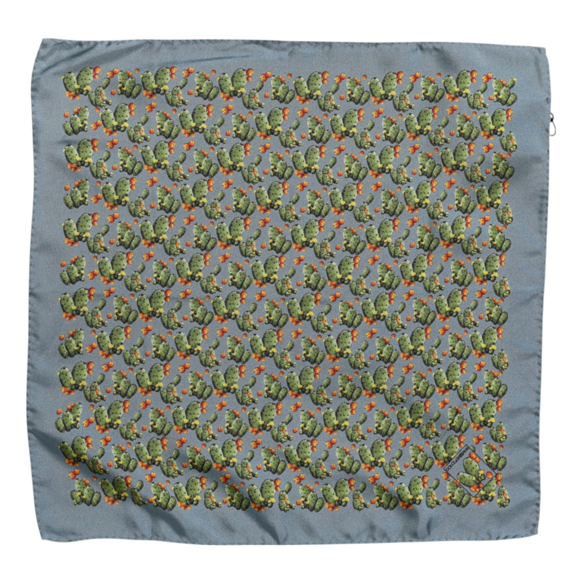 Foulard carré imprimé cactus gris vert Dolce &amp; Gabbana