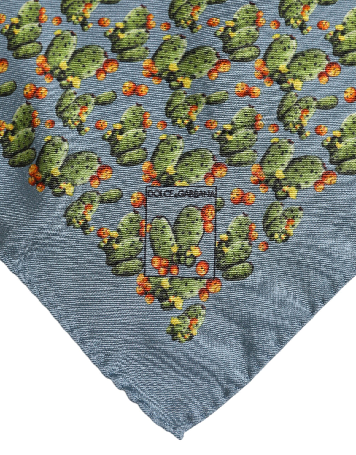 Foulard carré imprimé cactus gris vert Dolce &amp; Gabbana