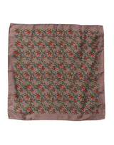 Foulard carré en soie marron piments Dolce &amp; Gabbana pour homme