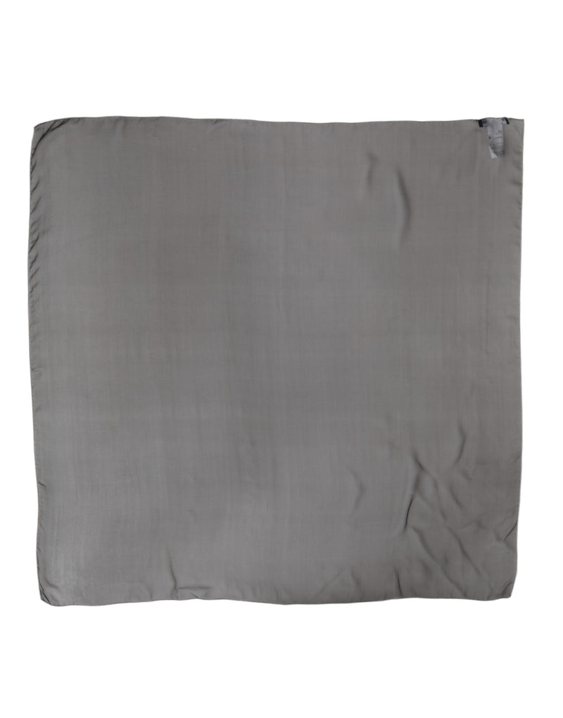 Dolce & Gabbana Gray Black Silk Square Foulard Scarf for Women