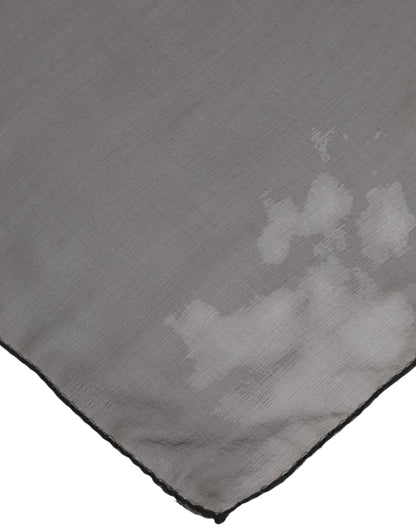 Dolce & Gabbana Gray Black Silk Square Women Foulard Scarf