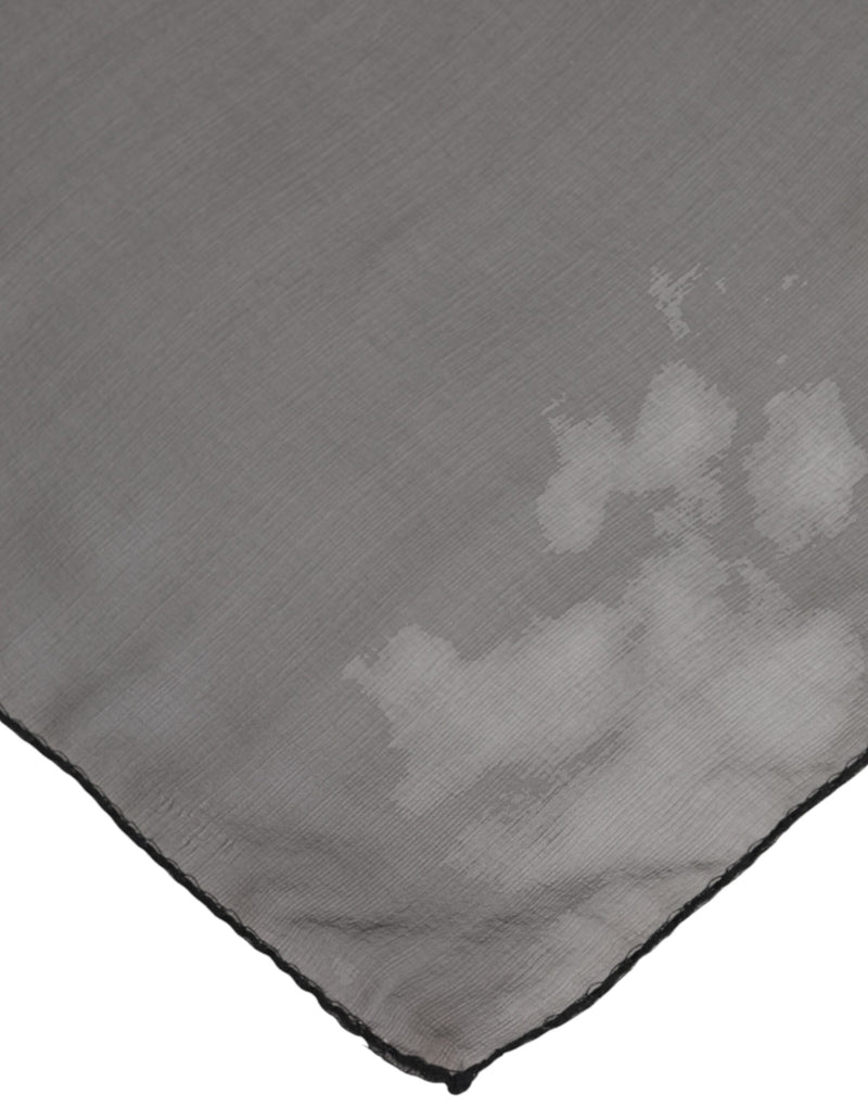 Dolce & Gabbana Gray Black Silk Square Foulard Scarf for Women