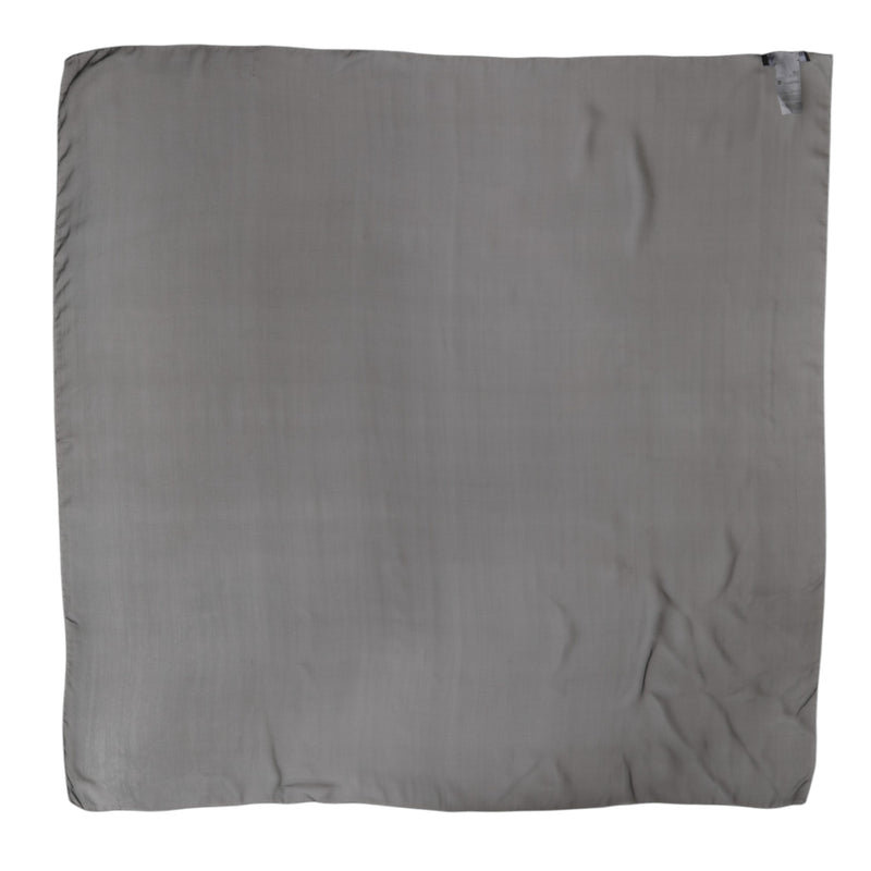 Dolce & Gabbana Gray Black Silk Square Foulard Scarf for Women