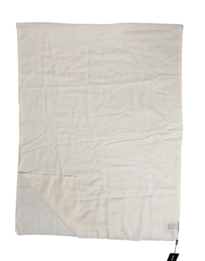 Écharpe châle cache-cou en cachemire blanc Dolce & Gabbana