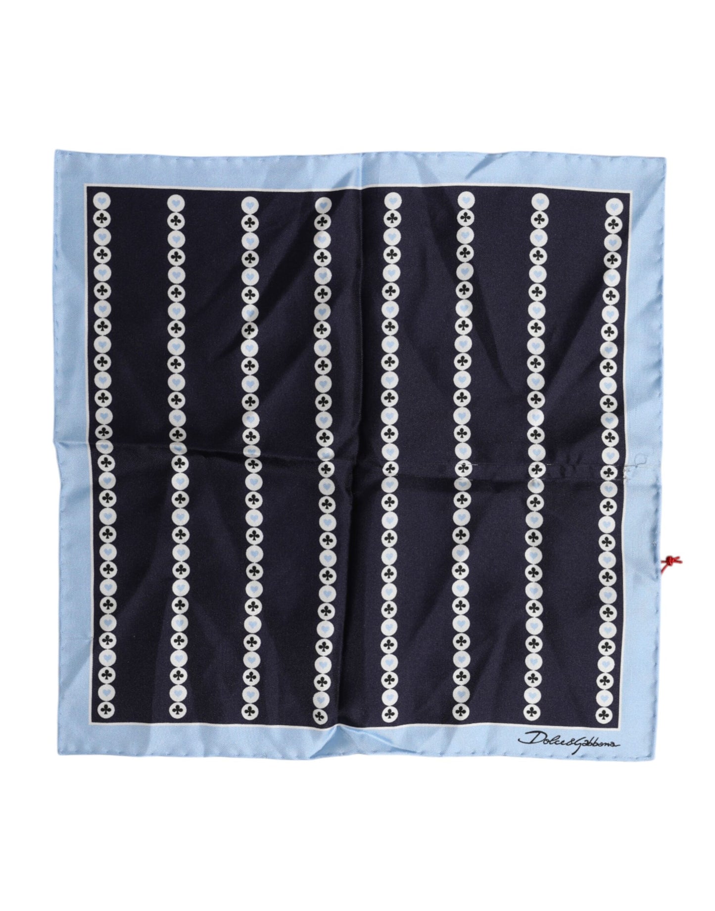 Dolce & Gabbana Blue Printed Silk Square Men Foulard Scarf