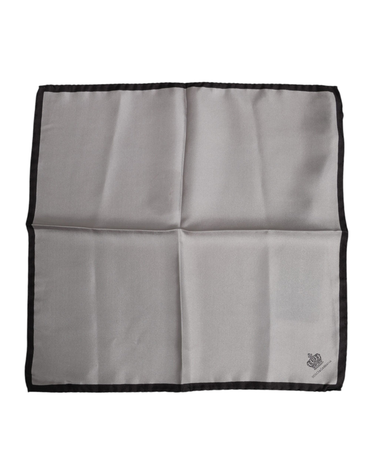 Dolce &amp; Gabbana Grijze DG Crown Zijden Vierkante Heren Foulard Sjaal