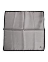 Dolce &amp; Gabbana Grijze DG Crown Zijden Vierkante Heren Foulard Sjaal