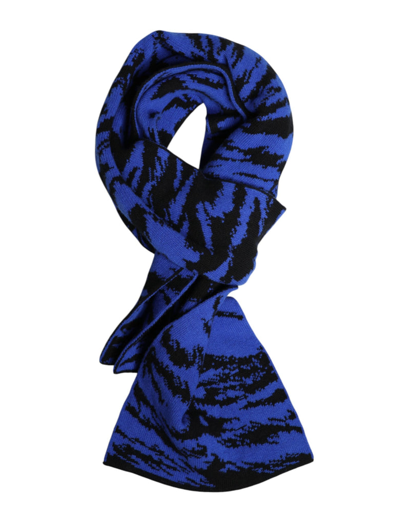Foulard châle cache-cou Dolce &amp; Gabbana bleu noir avec logo