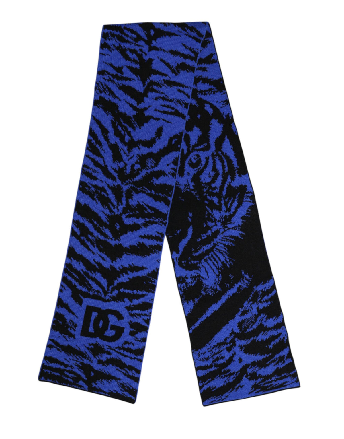 Foulard châle cache-cou Dolce &amp; Gabbana bleu noir avec logo