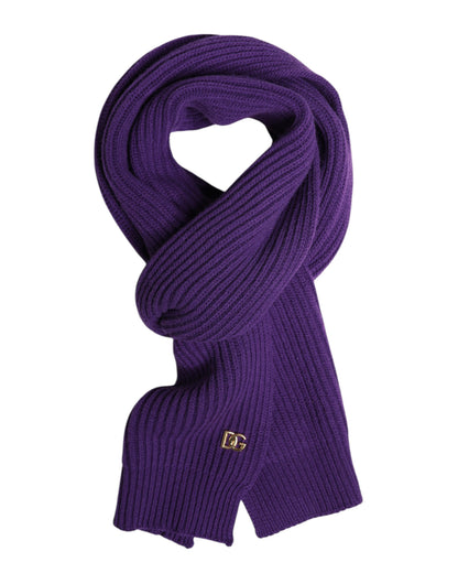 Foulard châle cache-cou violet Dolce & Gabbana avec logo DG