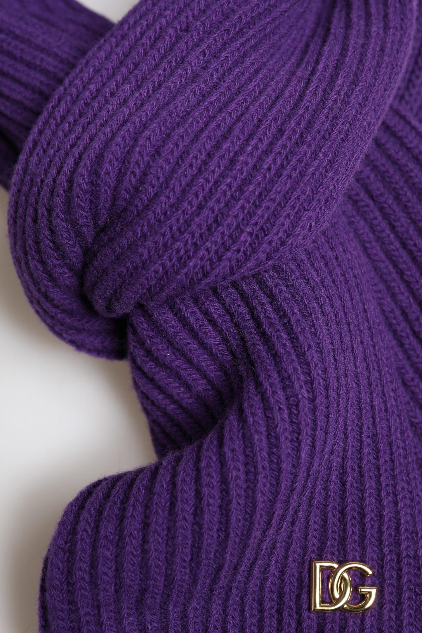 Foulard châle cache-cou violet Dolce & Gabbana avec logo DG