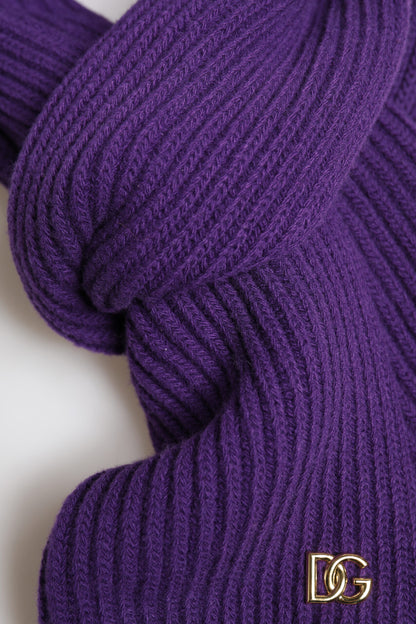 Foulard châle cache-cou violet Dolce & Gabbana avec logo DG