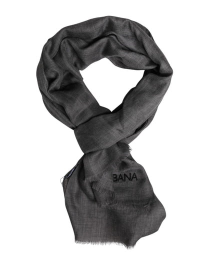 Foulard châle cache-cou imprimé logo gris Dolce & Gabbana