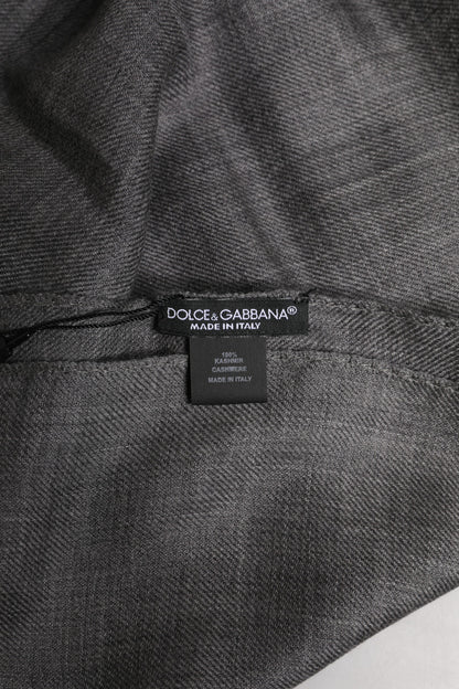 Foulard châle cache-cou imprimé logo gris Dolce & Gabbana