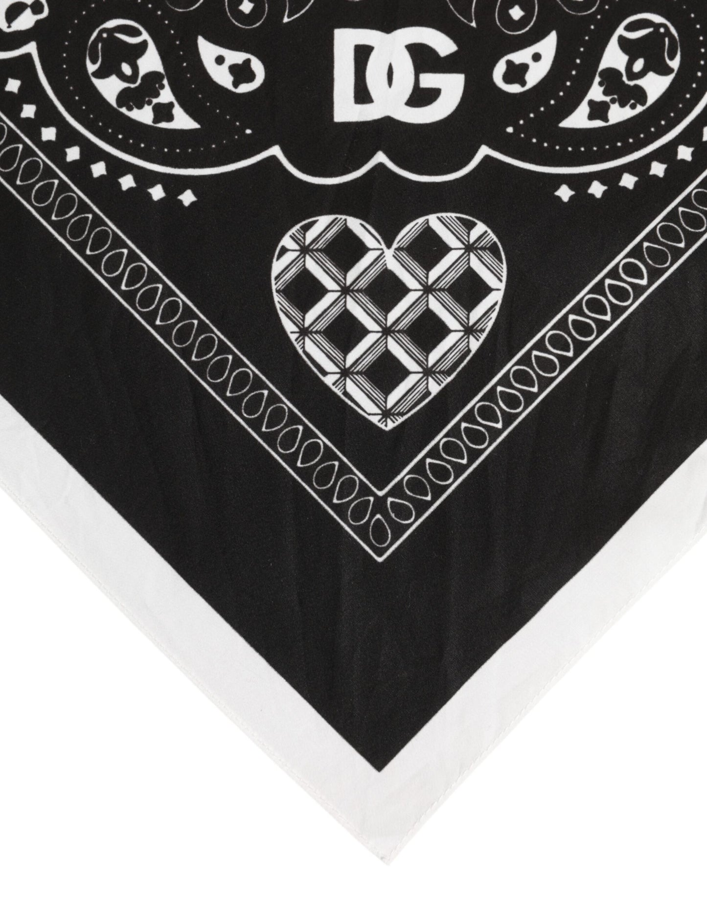 Foulard carré bandana noir et blanc Dolce & Gabbana pour homme