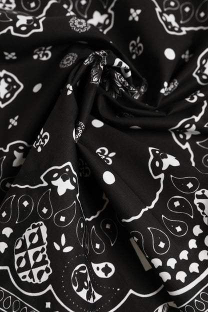 Foulard carré bandana noir et blanc Dolce & Gabbana pour homme