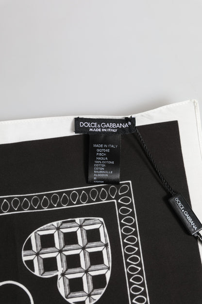 Foulard carré bandana noir et blanc Dolce & Gabbana pour homme