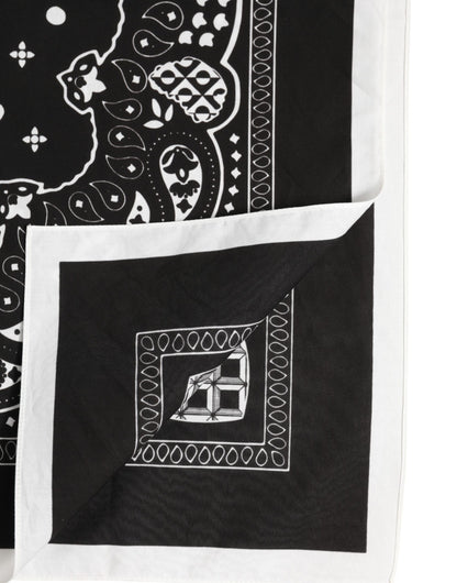 Foulard carré bandana noir et blanc Dolce & Gabbana pour homme