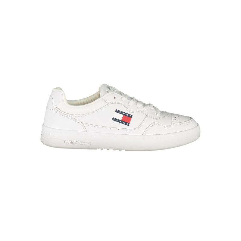 Tommy Hilfiger White Leather Mens Sneaker - Élégant et Confortable