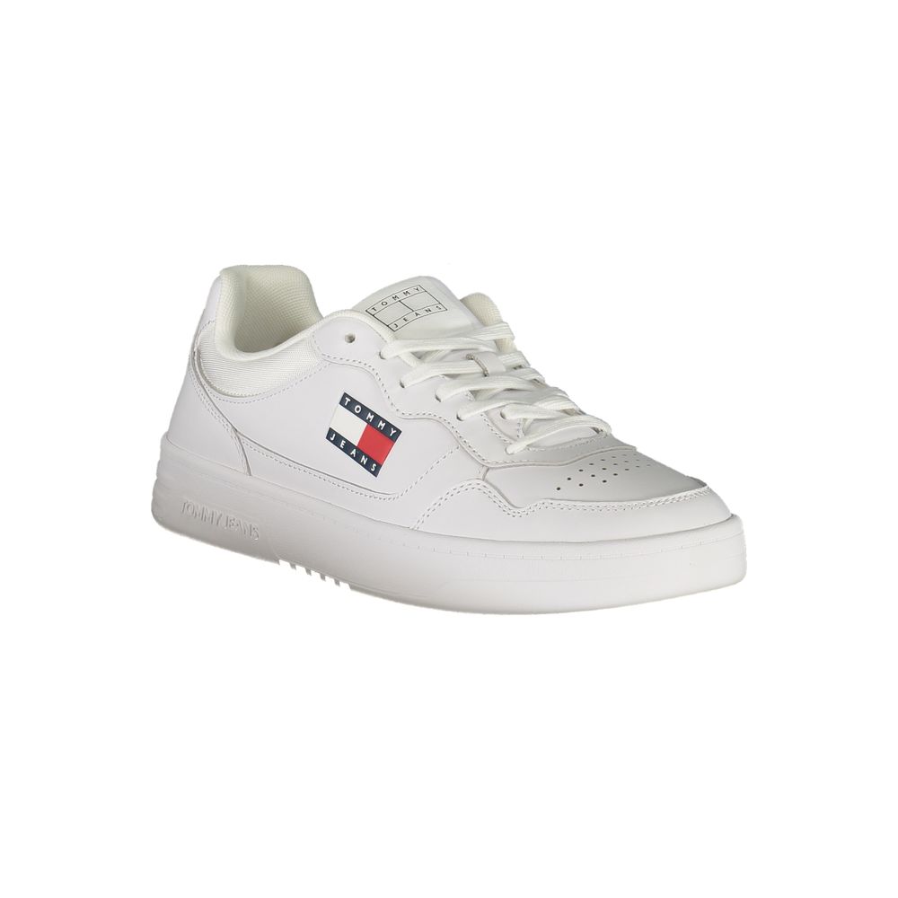 Tommy Hilfiger White Leather Mens Sneaker - Élégant et Confortable