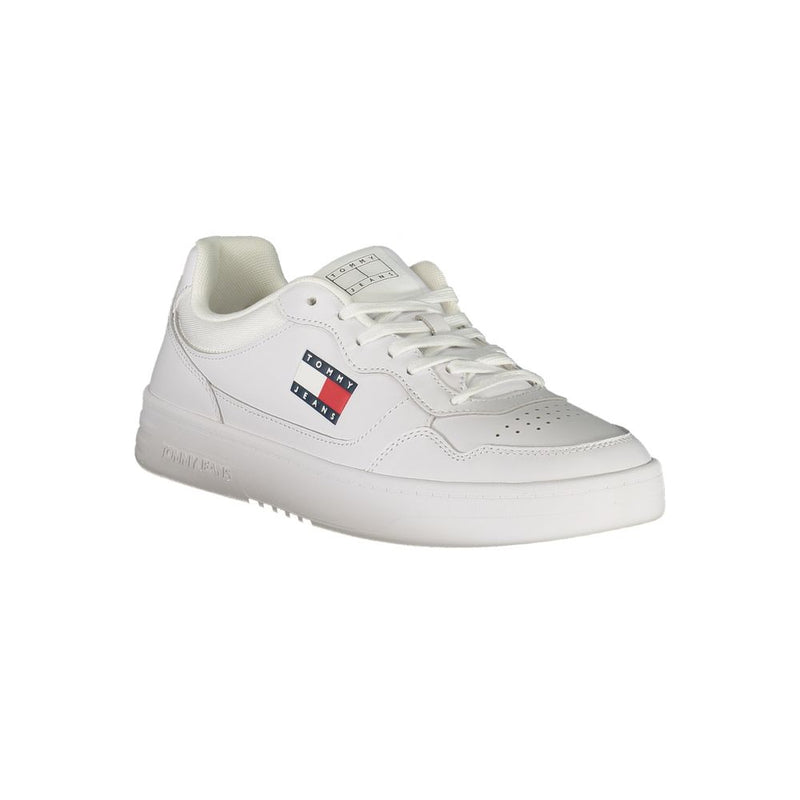 Tommy Hilfiger White Leather Mens Sneaker - Élégant et Confortable