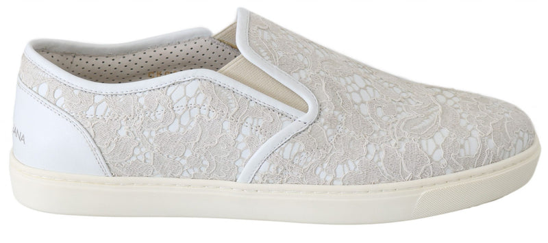 Brogues plates en cuir blanc à lacets Dolce &amp; Gabbana