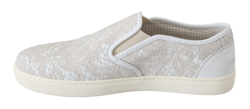 Brogues plates en cuir blanc à lacets Dolce &amp; Gabbana