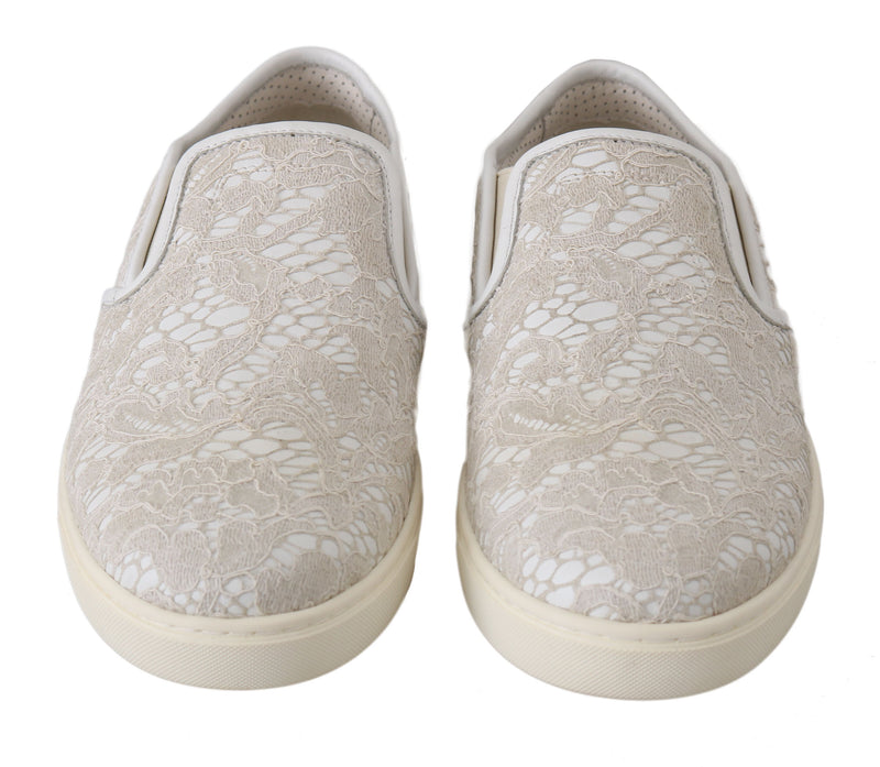 Brogues plates en cuir blanc à lacets Dolce &amp; Gabbana