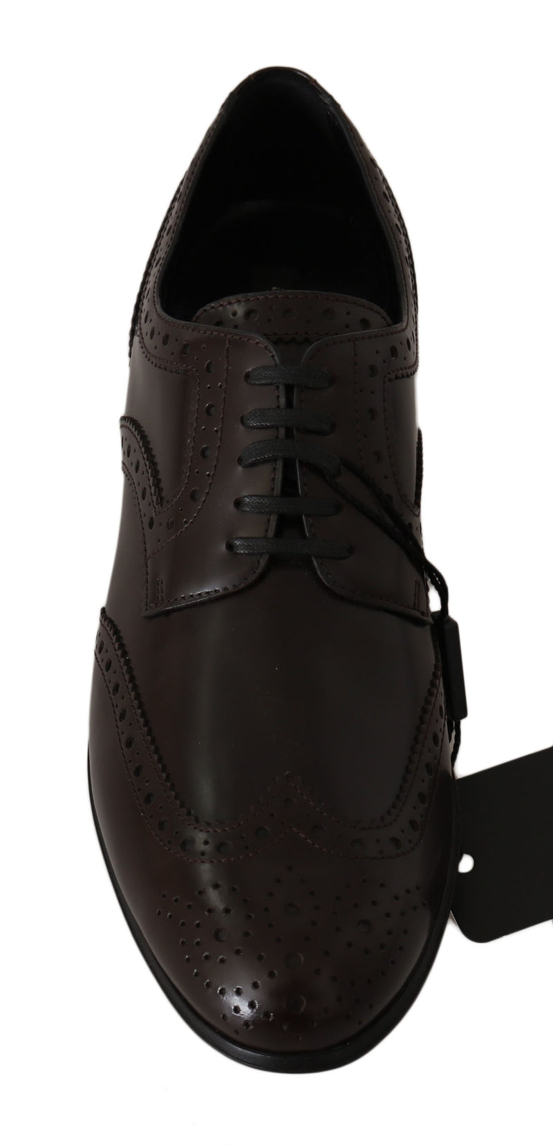 Boutures en cuir marron à lacets de type Oxford de Dolce &amp; Gabbana