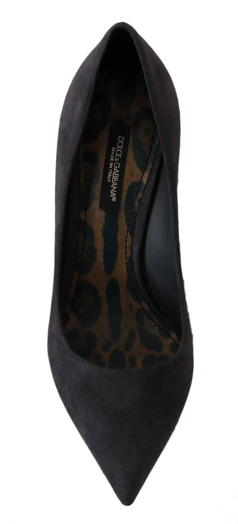 Escarpins à talons aiguilles en cuir suédé gris Dolce &amp; Gabbana
