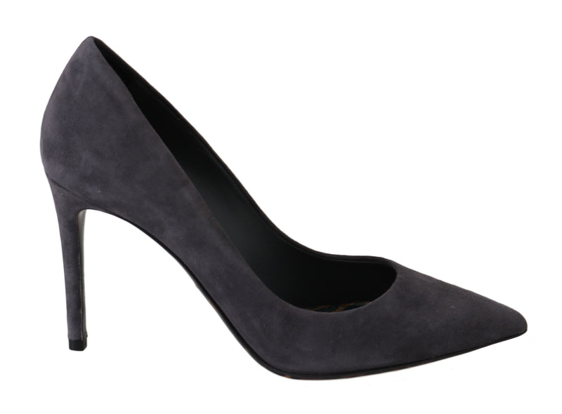 Escarpins à talons aiguilles en cuir suédé gris Dolce &amp; Gabbana