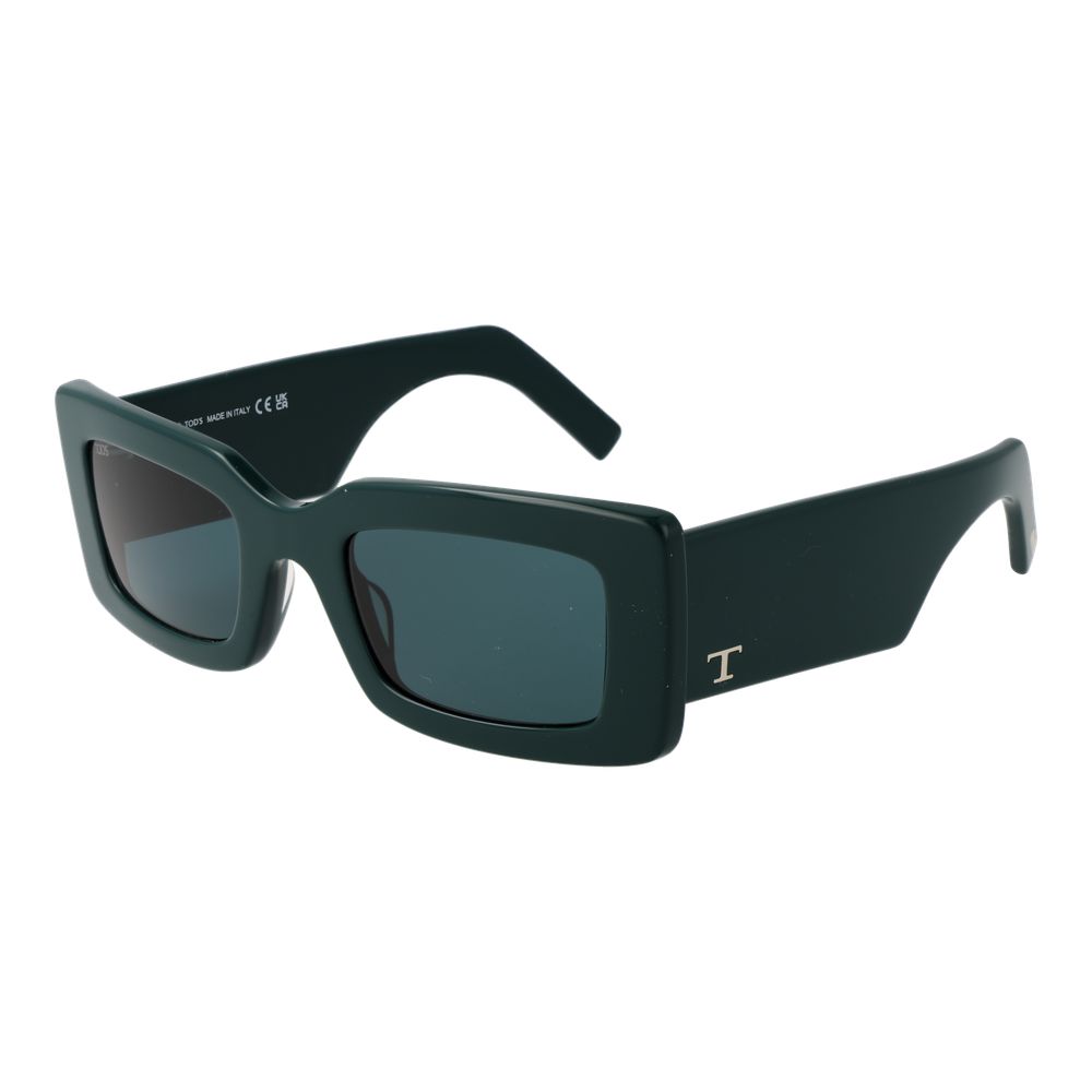 Tod's Green Women Sunglasses - Elegant Rectangle Frame with UV Protection