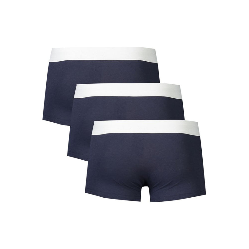 Bikkembergs Blue Cotton Boxer Briefs - Tri-Pack for Comfort and Style