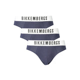 Bikkembergs Blue Cotton Underwear - Tri-Pack Elegance