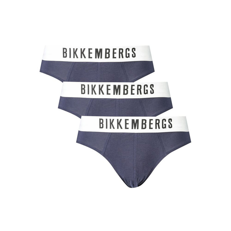 Bikkembergs Blue Cotton Underwear - Tri-Pack Elegance