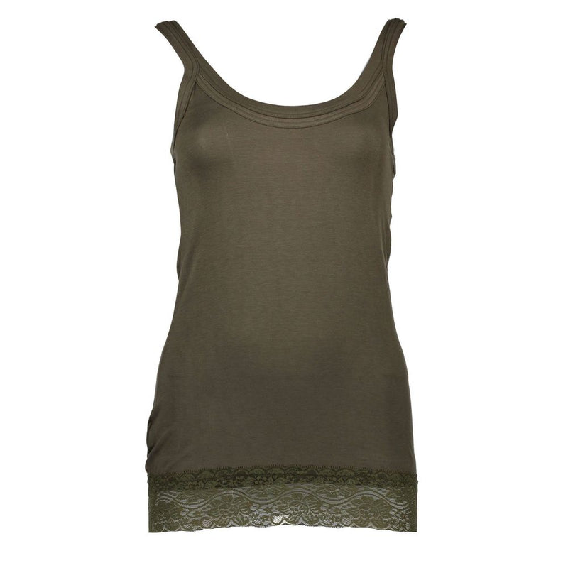 Silvian Heach Green Cotton Women Top with Lace Inserts