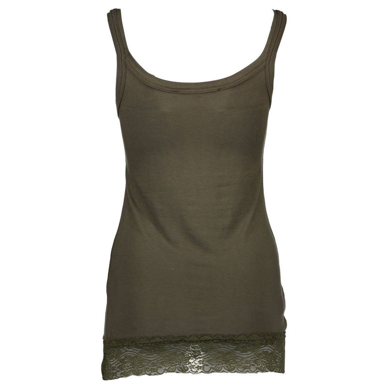 Silvian Heach Green Cotton Women Top with Lace Inserts