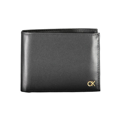 Portefeuille en cuir noir Calvin Klein