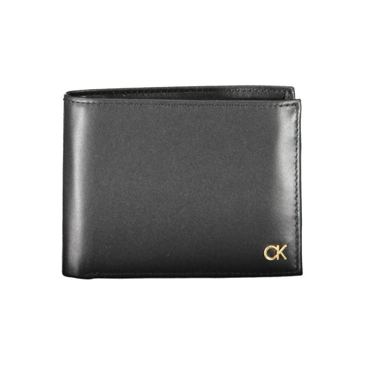 Portefeuille en cuir noir Calvin Klein