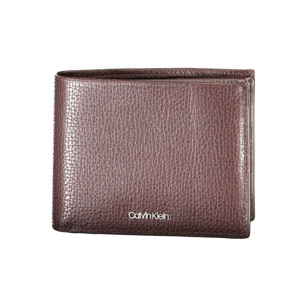 Portefeuille en cuir marron Calvin Klein