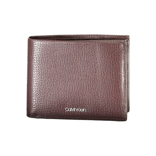Portefeuille en cuir marron Calvin Klein