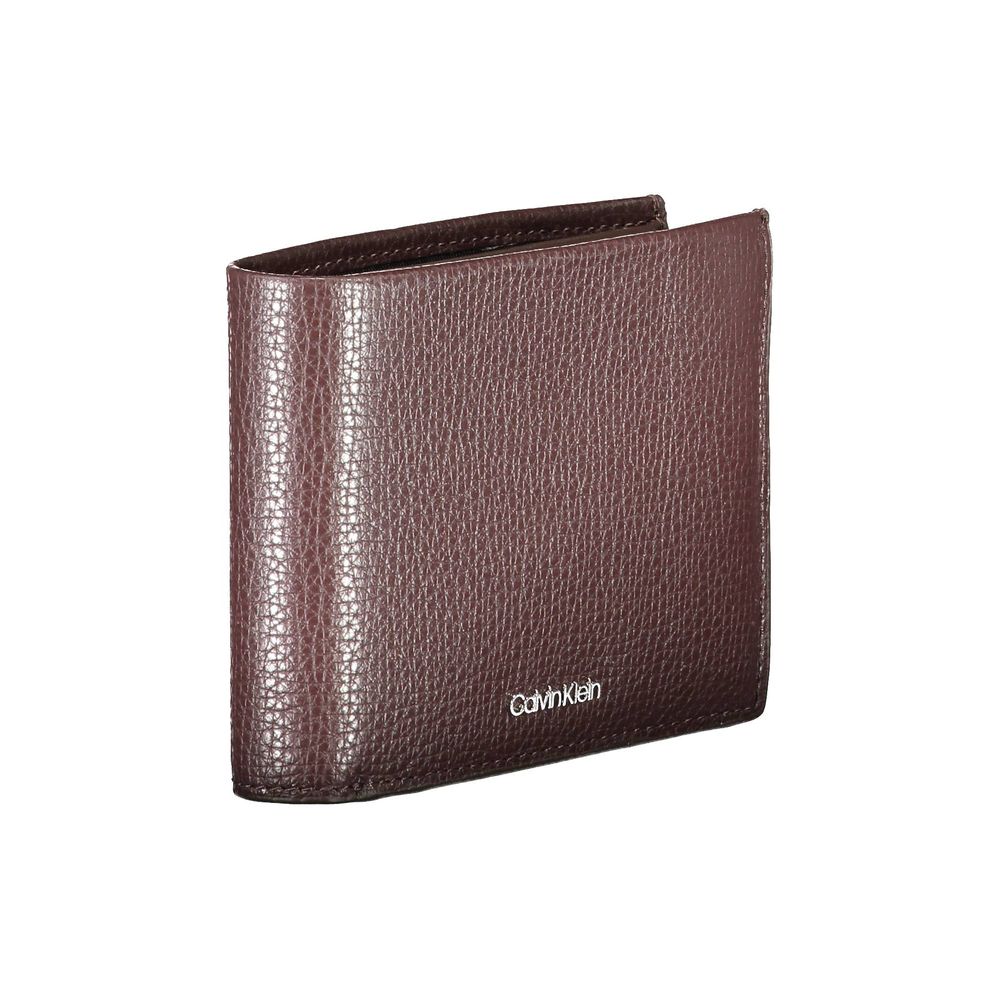 Portefeuille en cuir marron Calvin Klein