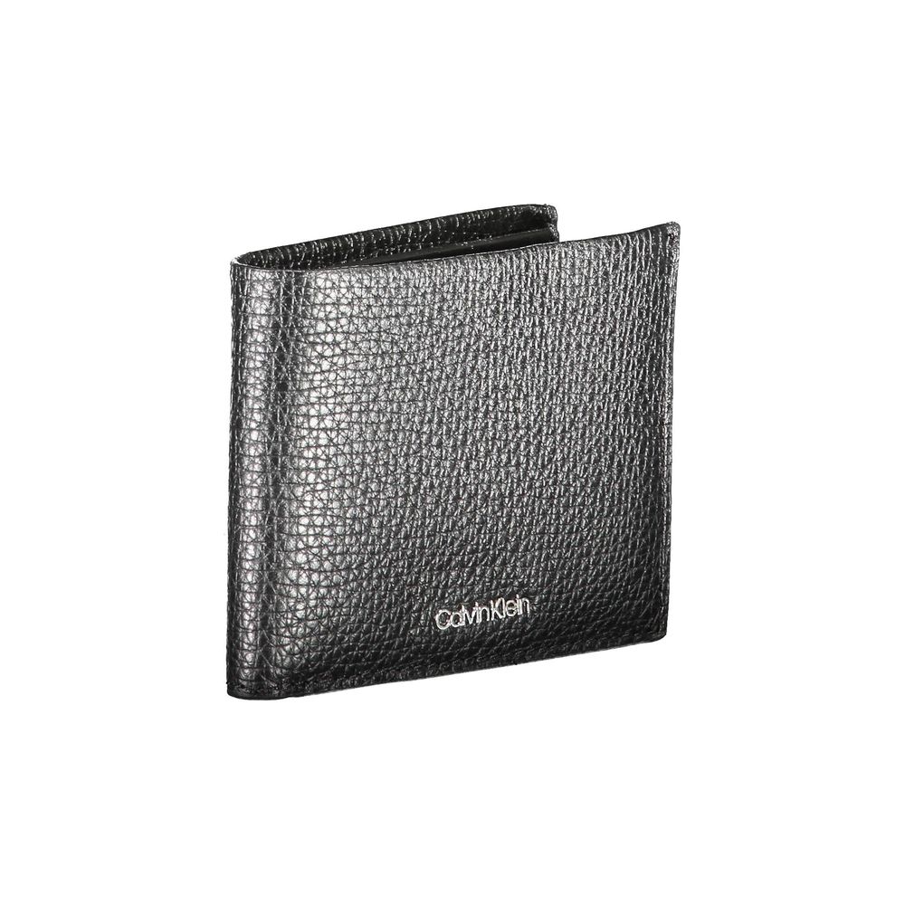 Portefeuille en cuir noir Calvin Klein