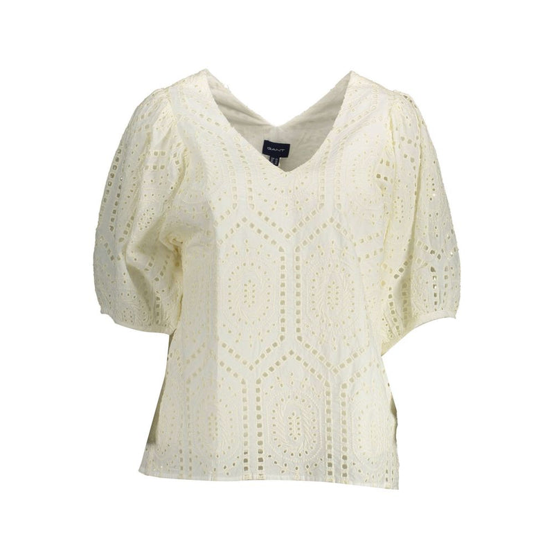 Gant White Cotton Women T-Shirt - Elegant & Sustainable Fashion