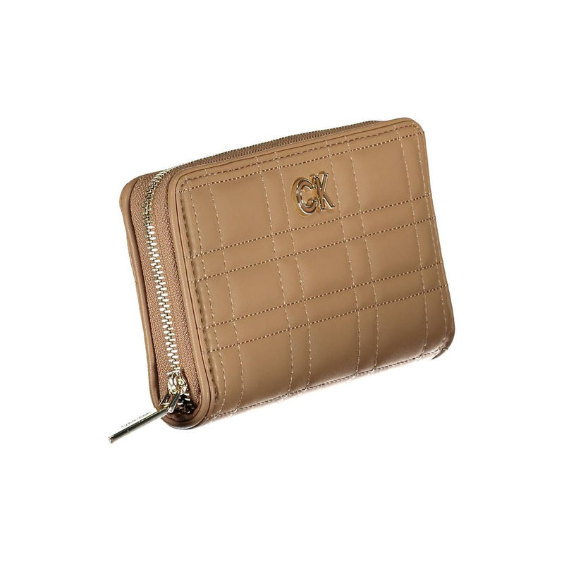 Calvin Klein Beige Polyester Wallet - Élégant et Pratique
