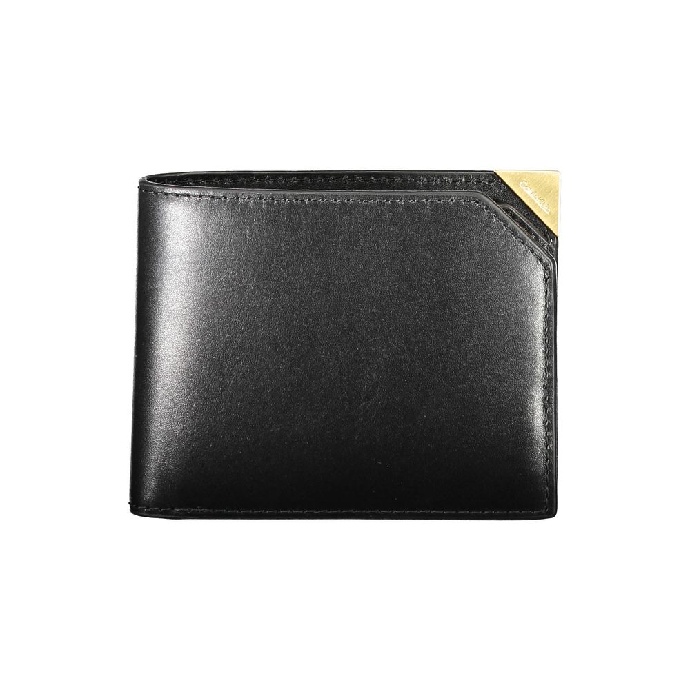 Portefeuille en cuir noir Calvin Klein